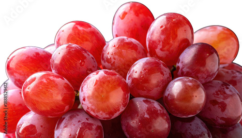 Close-up view of fresh red grapes clustered together in a bunch