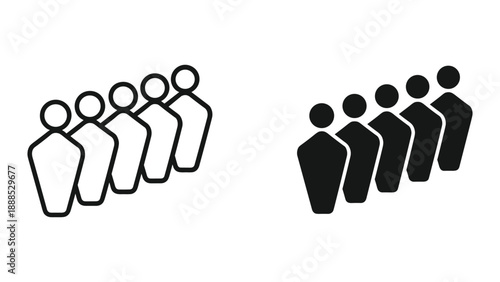 Group of people standing together in two separate teams