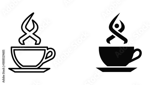 Hot coffee cup illustration with steam