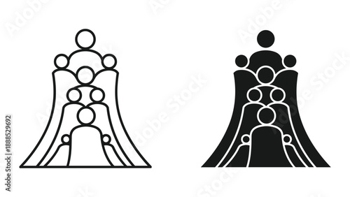 Teamwork and collaboration concept with people icons