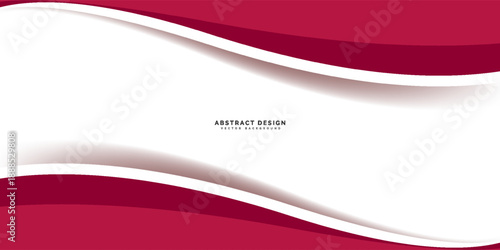 Elegant Maroon Waves Abstract Background With White Space And Flowing Ribbon Designvector illustration eps10