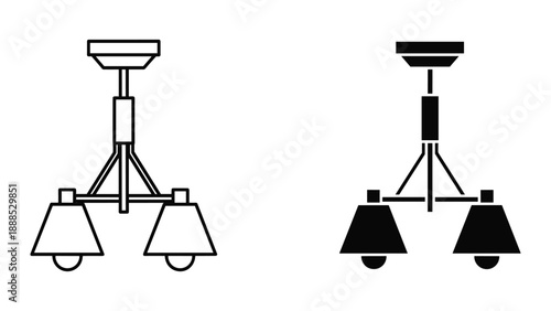 Simple line drawing of ceiling light fixture