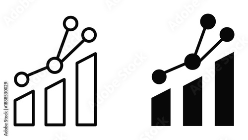 Bar chart with increasing trend and line graph
