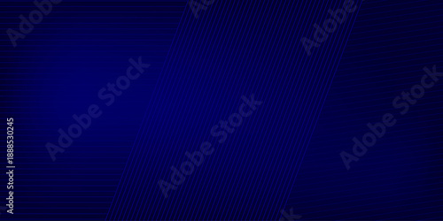 Abstract perspective line stripes on blue, corporate presentation template, technology, and business background