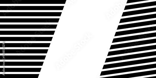 Black on white perspective line stripes with 3d dimensional effect