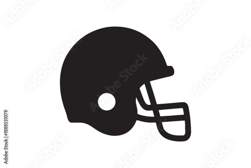 American football helmet icon with a facemask black silhouette vector image on white background