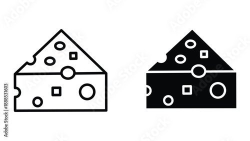 Simple cheese icon set