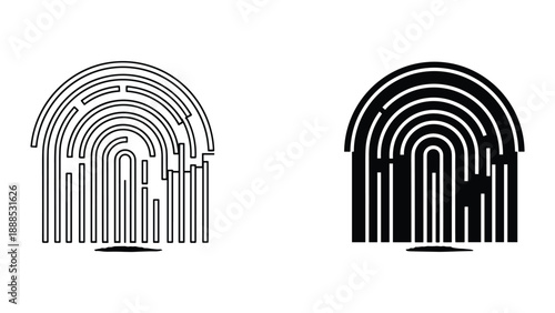 Modern geometric archway logo design