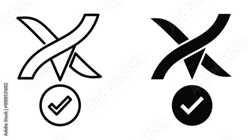 Simple checkmark icon design variations