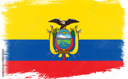 Ecuador Flag Flag with Vibrant Colors and Artistic Brush Strokes