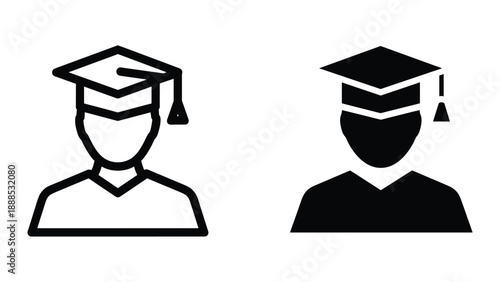 Graduate student icon set
