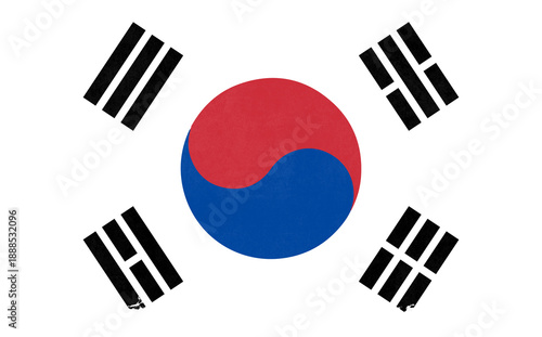 Modern South Korean Flag in Vibrant Colors for Cultural and Educational Use