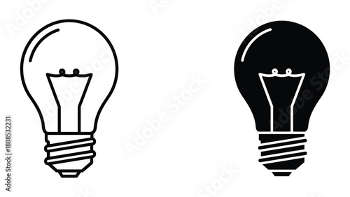 Bright idea represented by two light bulbs