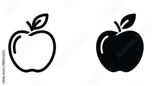 Simple black apple icons on white background