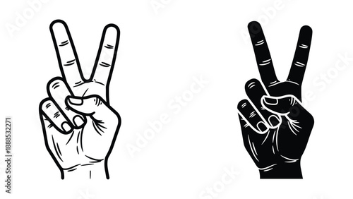 Peace sign hand gesture illustration