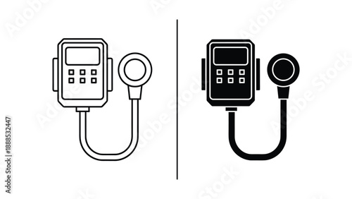 Digital blood pressure monitor icon set