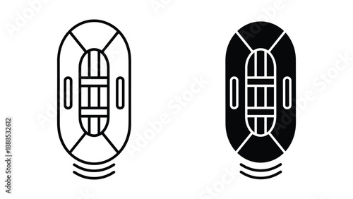 Top view of car icon in two different colors