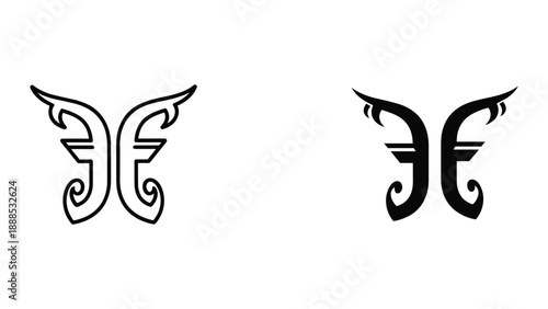 Beautiful black and white butterfly tattoo design