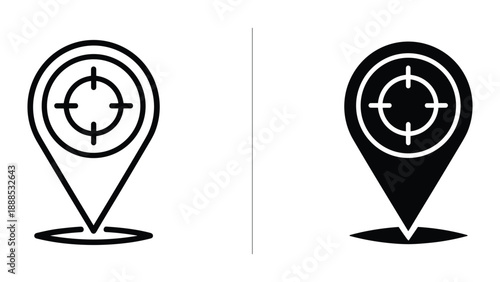 Target location pin icons