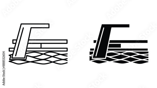 Detailed illustration of two different types of flooring