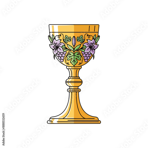 Decorative Chalice with Grapes and Vines