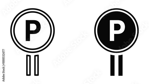 Parking sign icon set