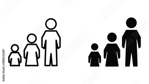 Family unit representation with different colors