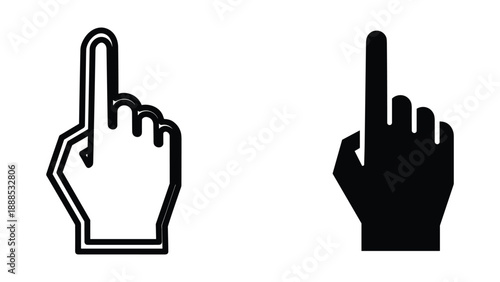 Hand icon pointing upwards in different styles