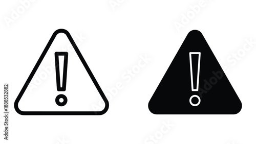 Warning sign with exclamation mark in triangle shape