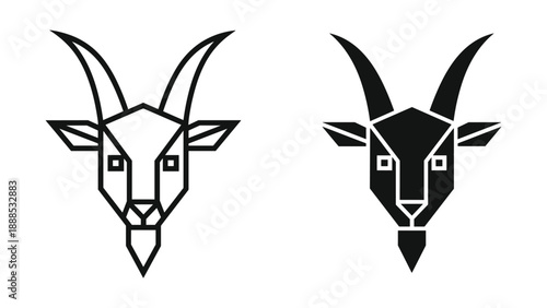 Geometric goat head logo design