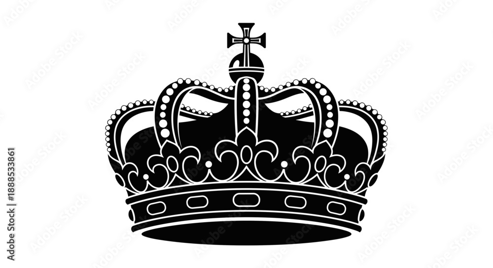 Obraz premium Ornate Sovereign King Crown Silhouette Detail