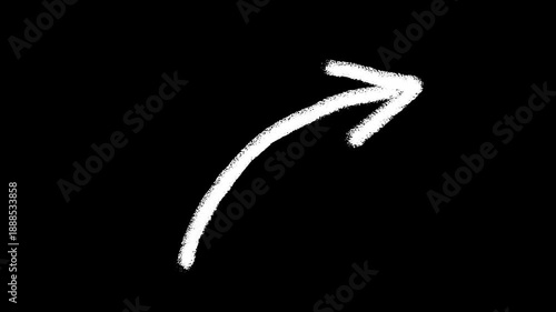 Hand drawn white arrow doodles animation set on transparent background for overlay. Alpha channel included.