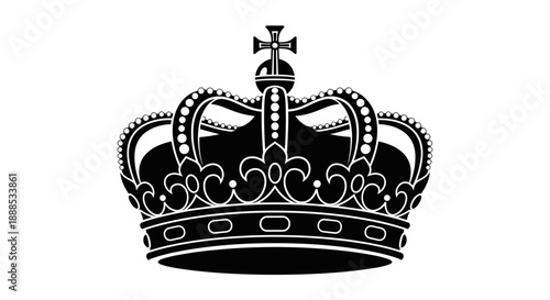 Ornate Sovereign King Crown Silhouette Detail
