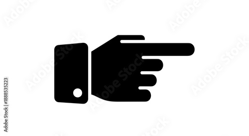 Hand silhouette pointing left direction icon