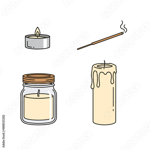 Zen Wellness Candles and Incense Stick Illustration