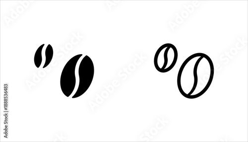  coffee beans icon set, vector illustration on white background
