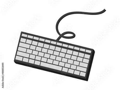 Hand Drawn Cable Computer Keyboard 
