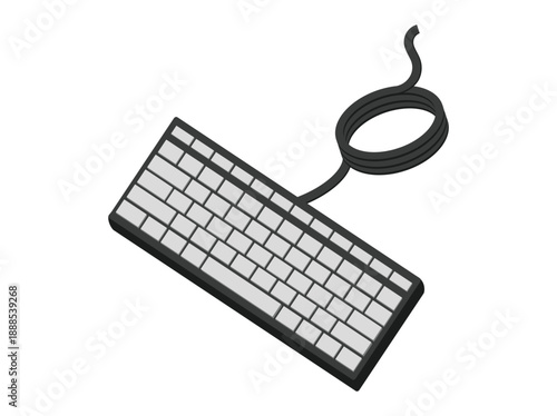 Wired Computer Keyboard Clip Art