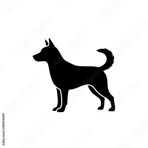 Silhouette of a Dog Standing Chinese Zodiac Pet Vector Illustration