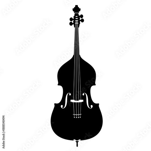 Silhouette of a Double Bass Large String Instrument Vector Graphic