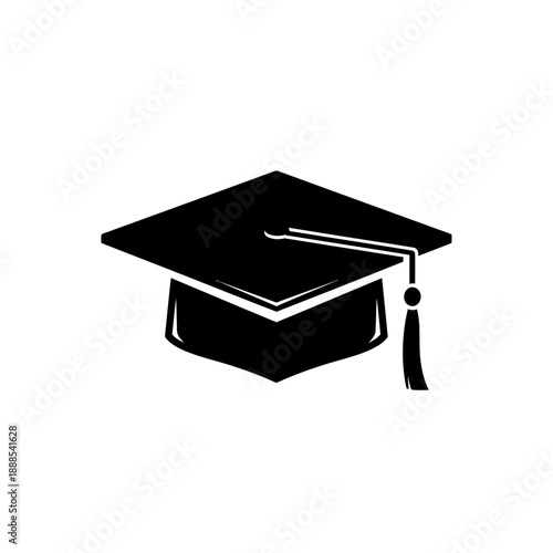 Silhouette of a Graduation Cap Mortarboard Degree Icon Vector
