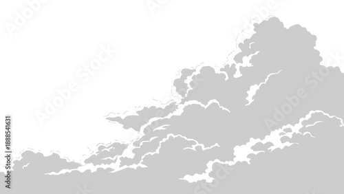 Cloudscape Illustration Serene Sky with Soft Gray Clouds.