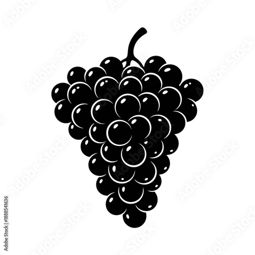 Silhouette of a Grape Bunch Vine Fruit Wine Ingredient Vector