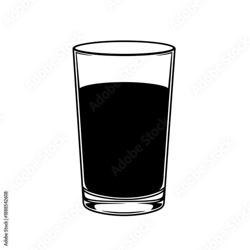 Orange Juice Glass Drink Silhouette Vector Icon Isolated Breakfast Beverage