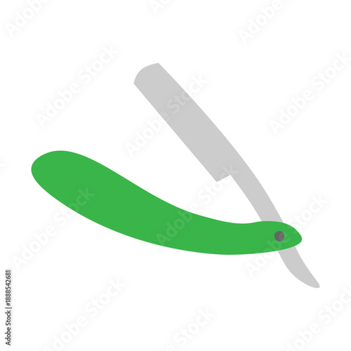 Straight Razor Vector Flat Icon Design