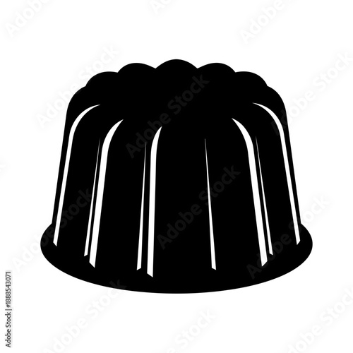 Pudding Jelly Dessert Silhouette Vector Icon Isolated Sweet Food