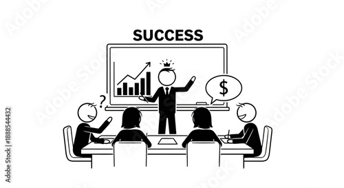 Business meeting presentation success strategy growth chart.
