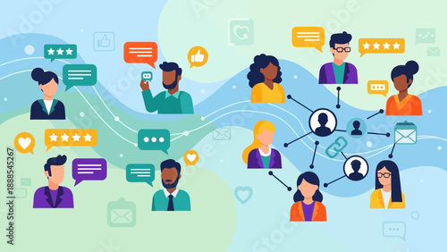 social network connections, people communication, online community