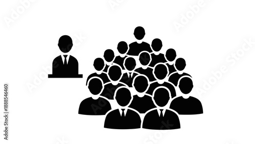 Business meeting with a leader and a group of people.