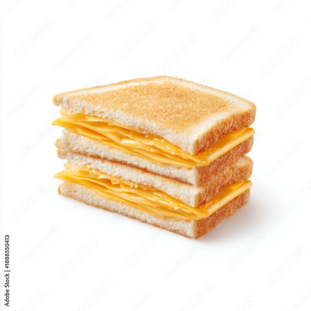 Fototapeta premium Deliciously Melted Cheese Between Layered Toast for Tasty Snack or Meal Option